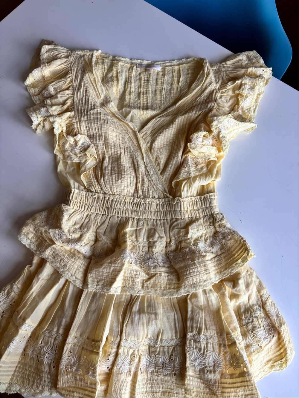 LoveShackFancy Natasha Dress in Yellow